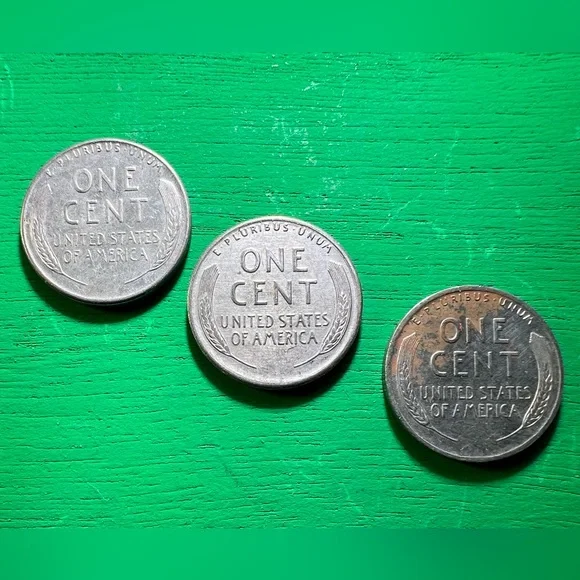 ⚫️ Vintage - All 3 Mints - 1943 Steel Pennies - War Time Wheaties - Collectible - Picture 10 of 16